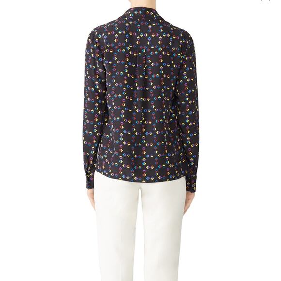 Derek Lam Silk geometric Collar Drape Blouse sz 10 - Picture 3 of 10